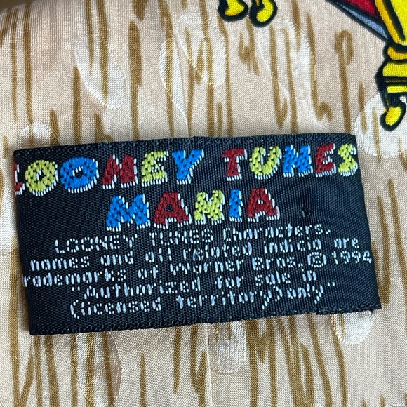 Vintage Looney Tunes Mania Christmas silk neck tie - Picture 2 of 3